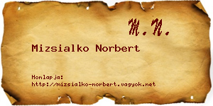 Mizsialko Norbert névjegykártya